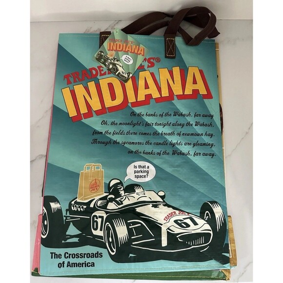 Trader Joe’s New Reusable Grocery Tote Bag Indiana IN Basketball TJ - Picture 1 of 6